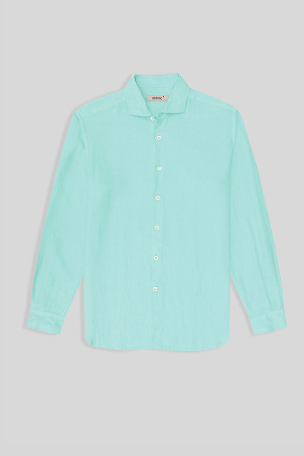 basic linen shirt aquamarine