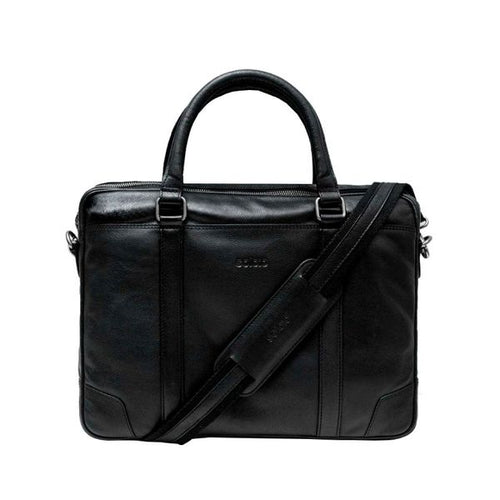 black leather briefcase