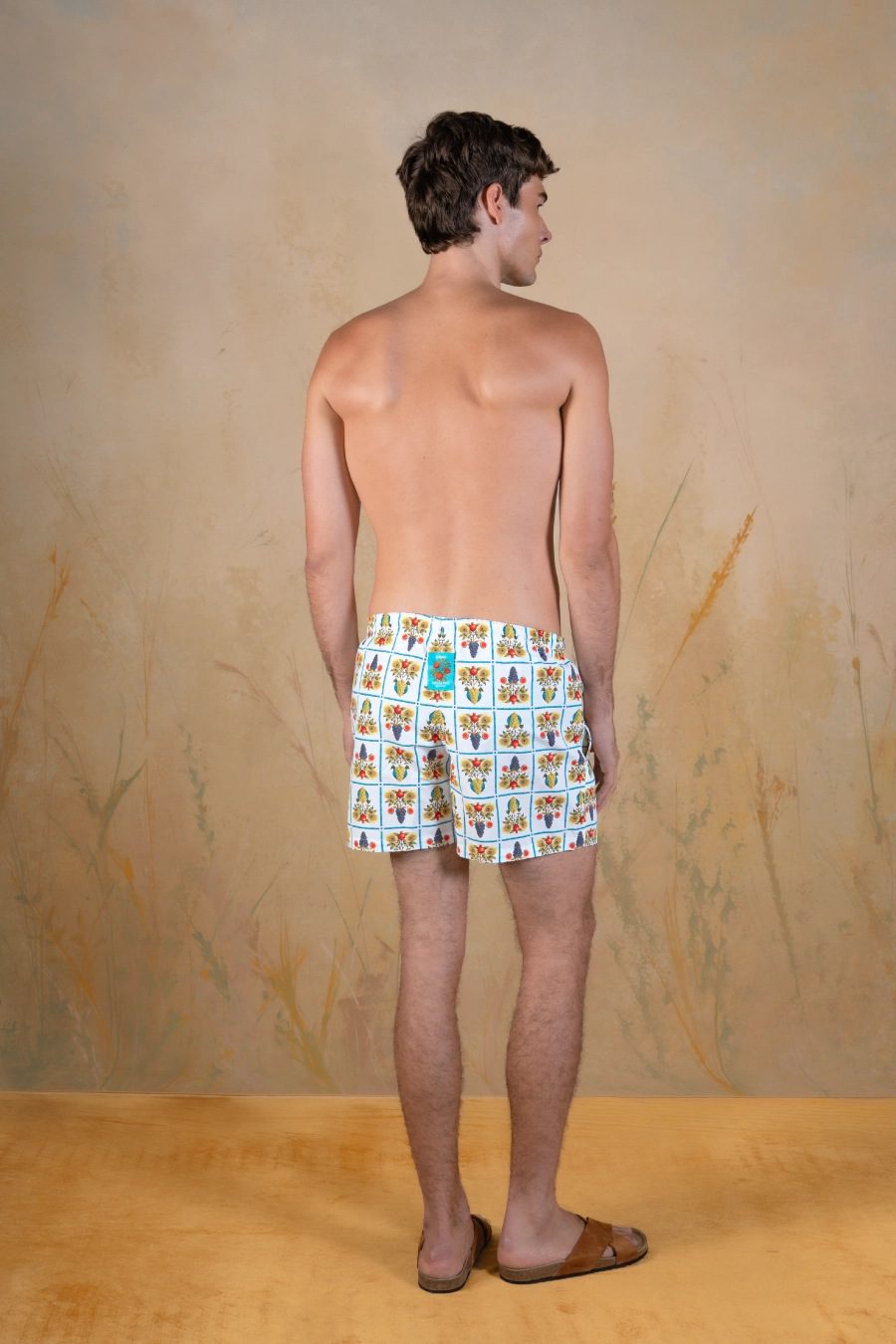 Men's Munus polyester swim trunks white - espalda