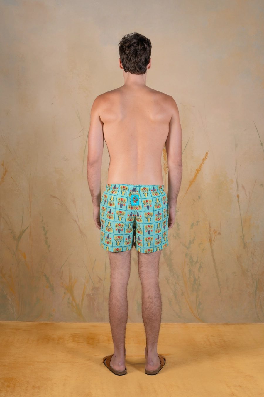 Men's Victus polyester swim trunks green - espalda
