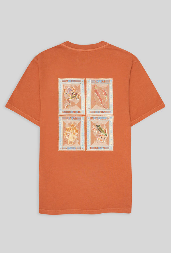 camiseta cuatro sellos naranja