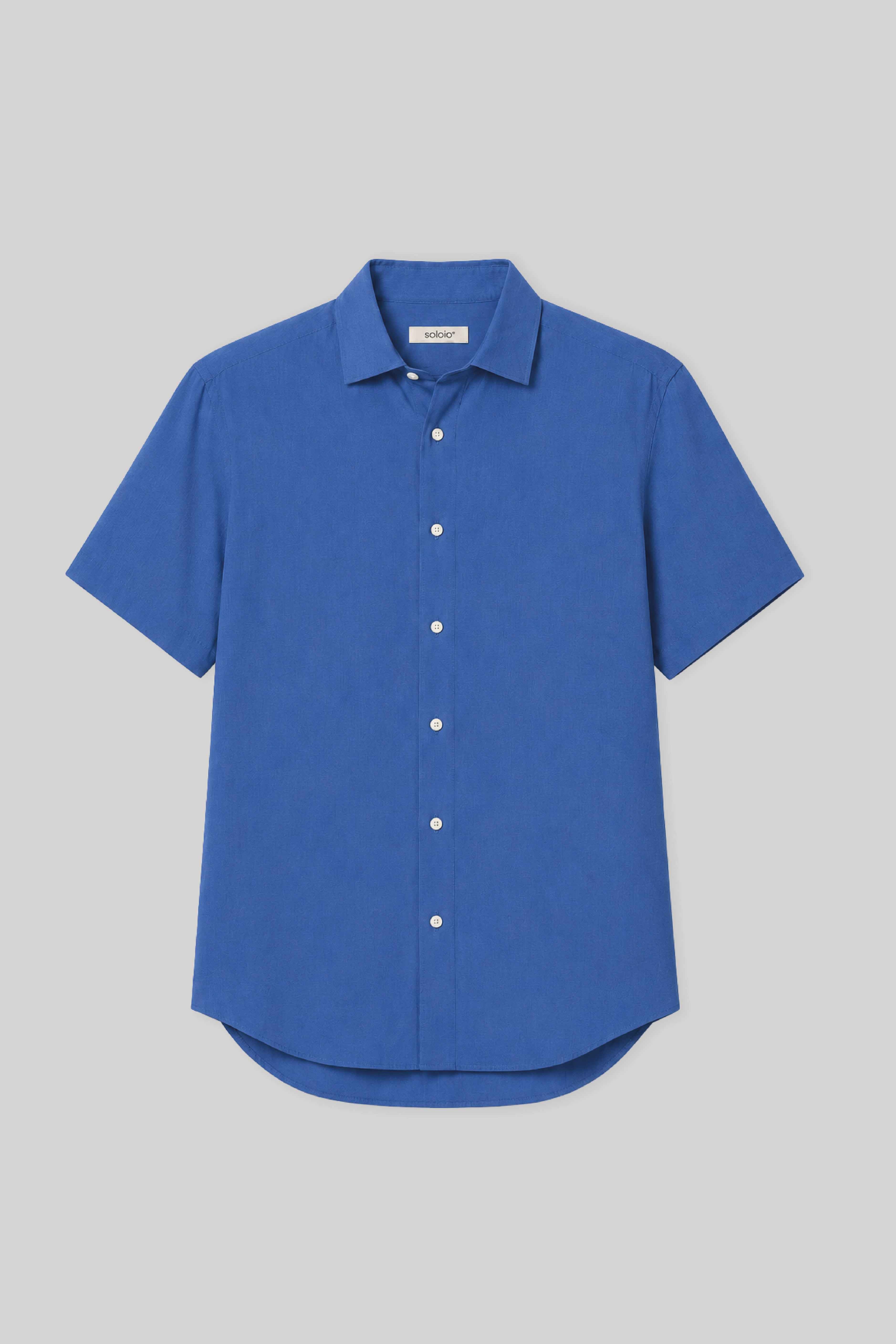 Men's linen shirt palace blue