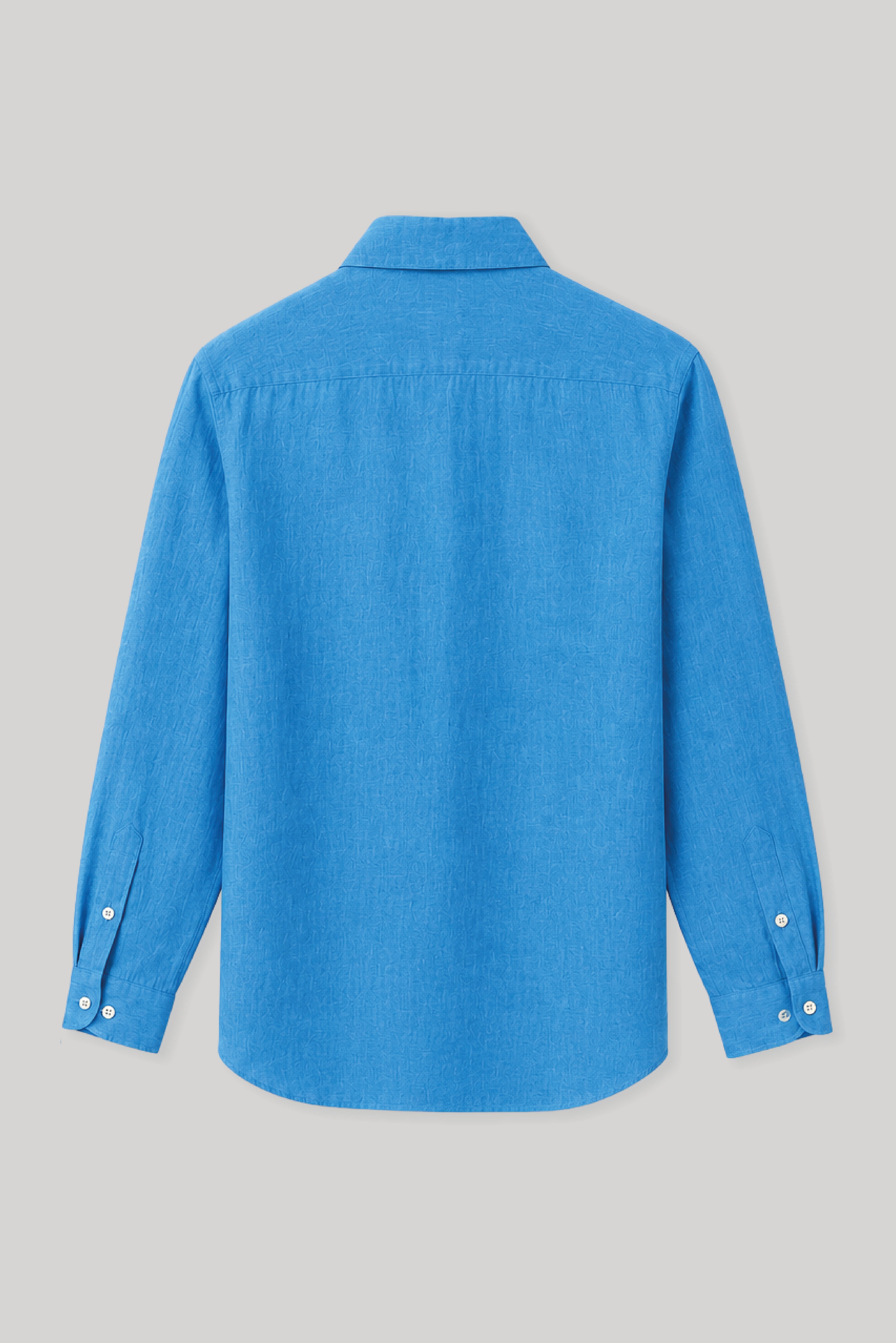 Camisa de lino para hombre azul eléctrico