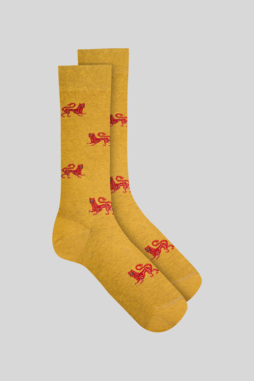 sock yellow lion