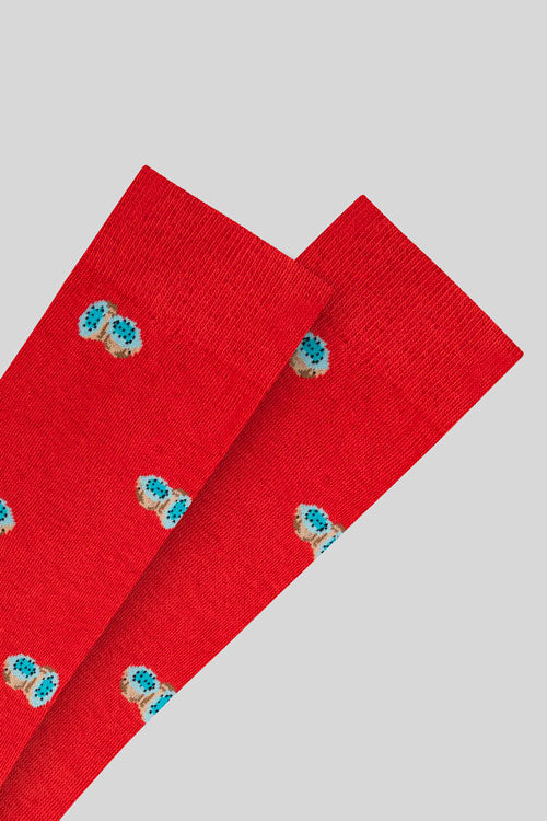 calcetín kiwi rojo