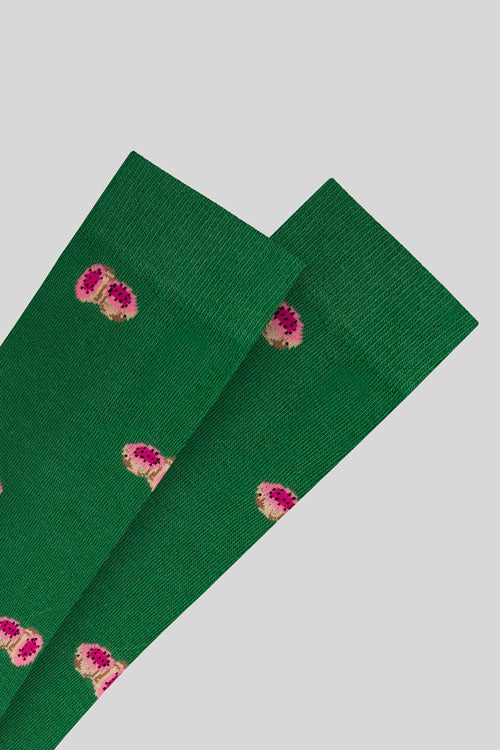 calcetín kiwi verde
