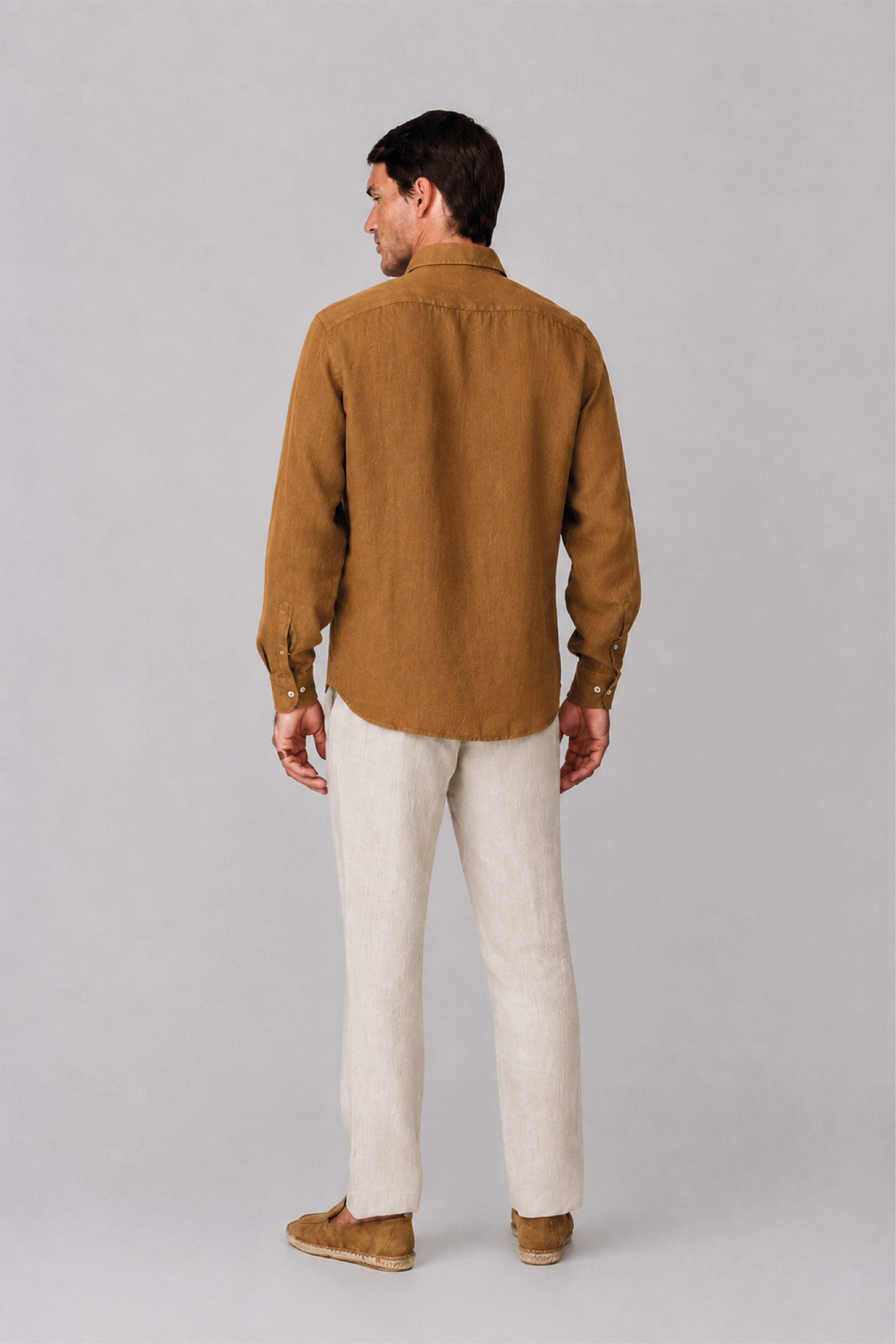 Men's linen shirt brown