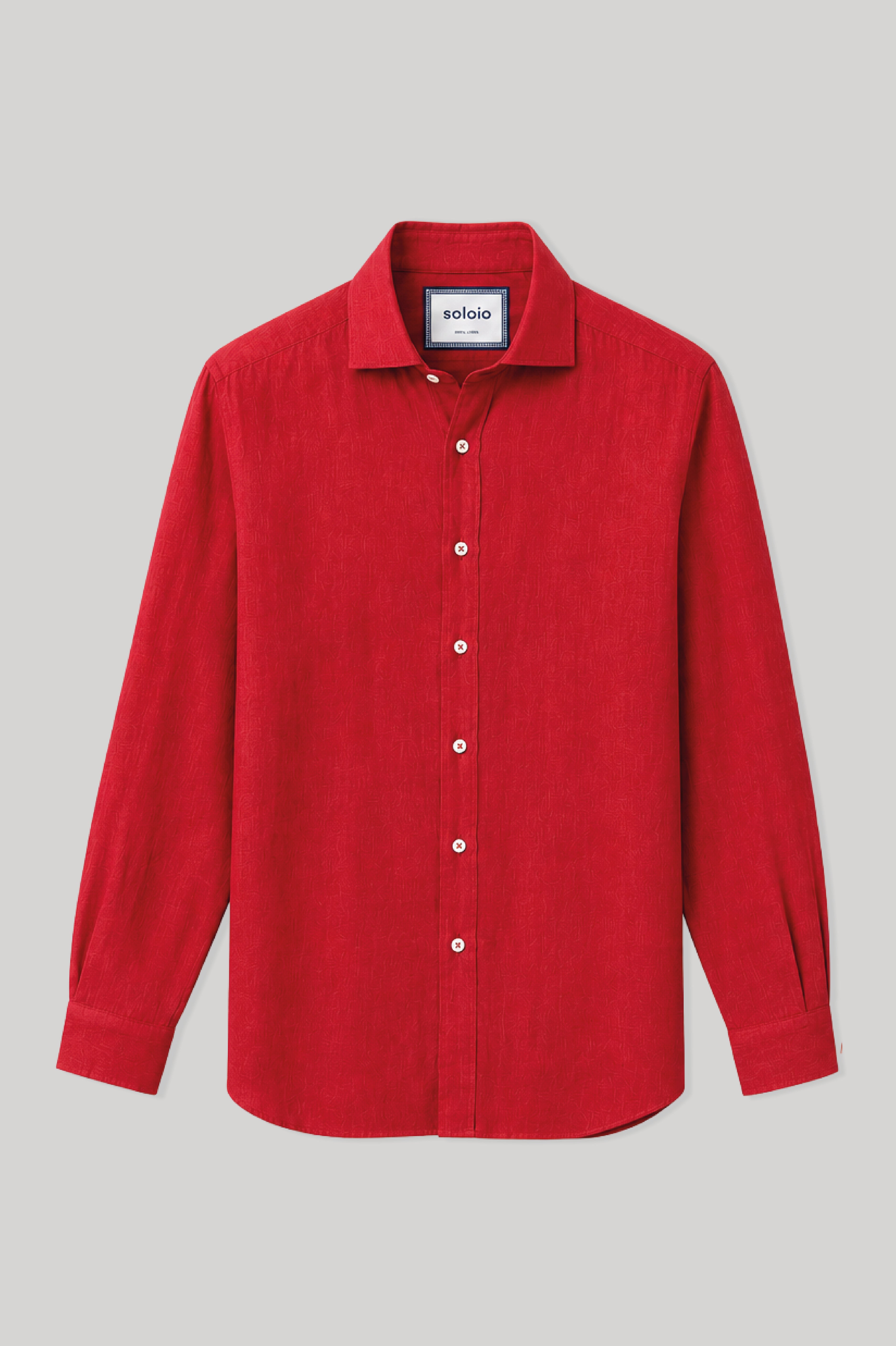 Men's linen shirt red fruit basic