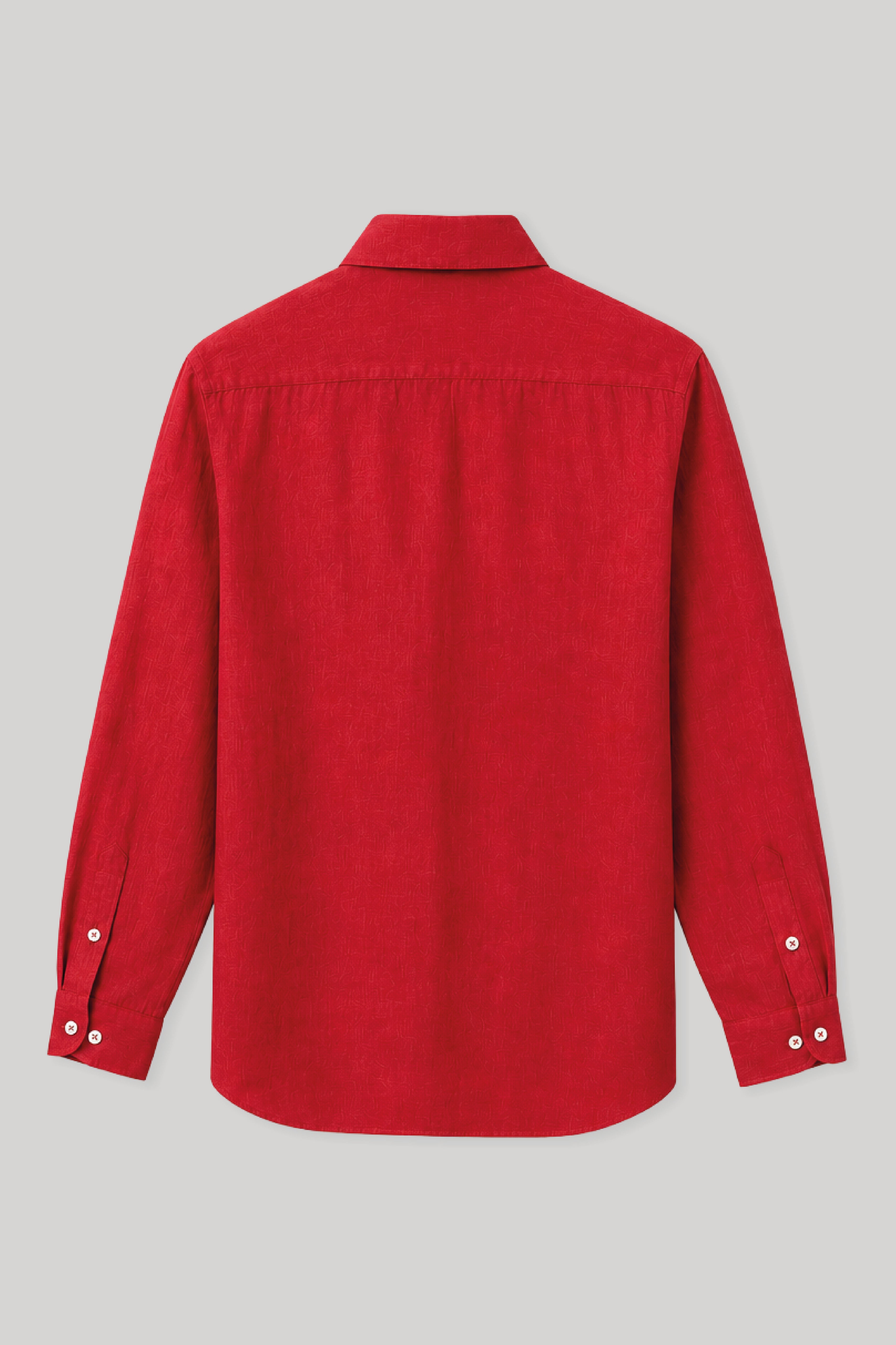 Men's linen shirt red fruit basic