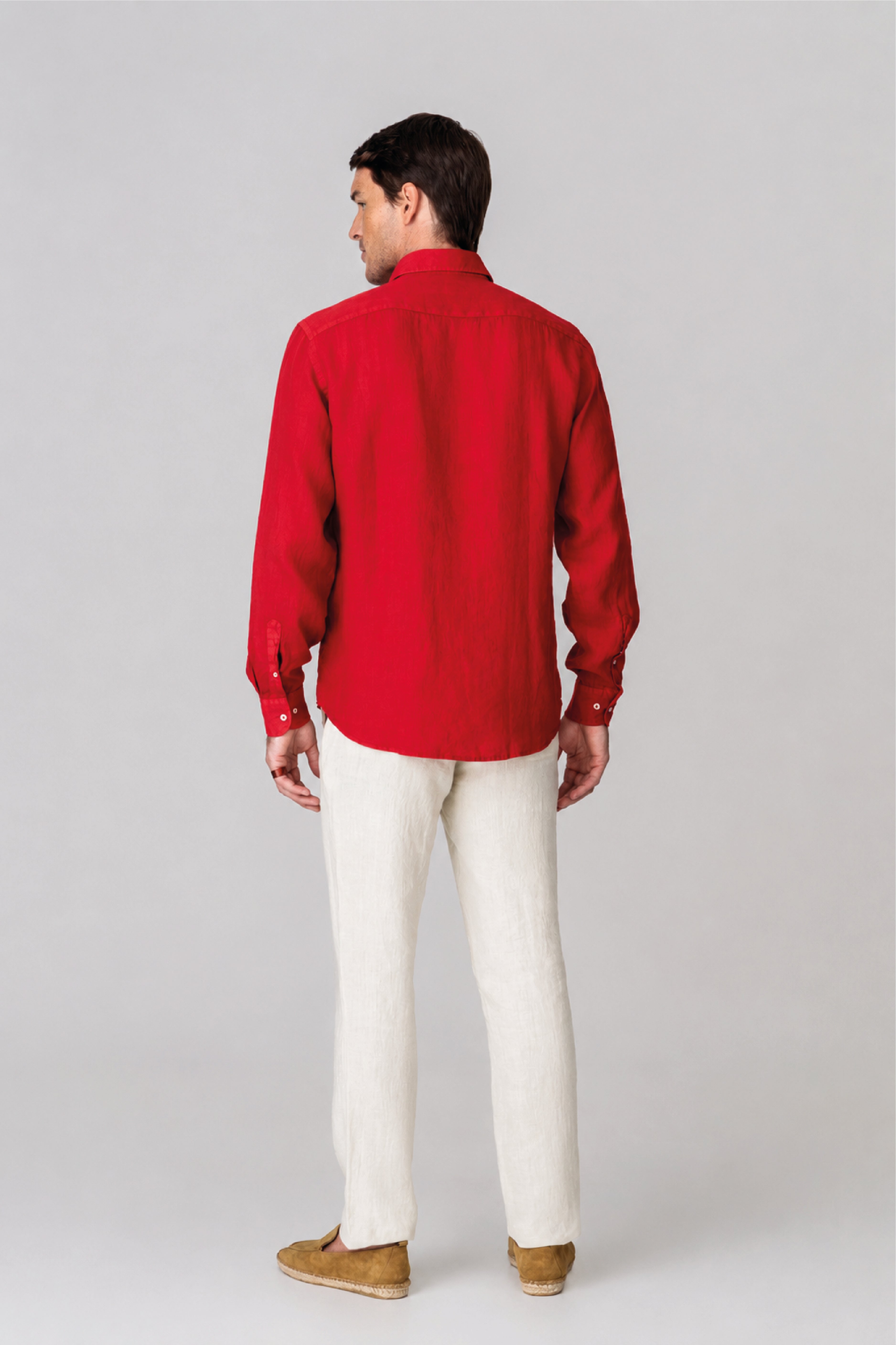 Men's linen shirt red fruit basic