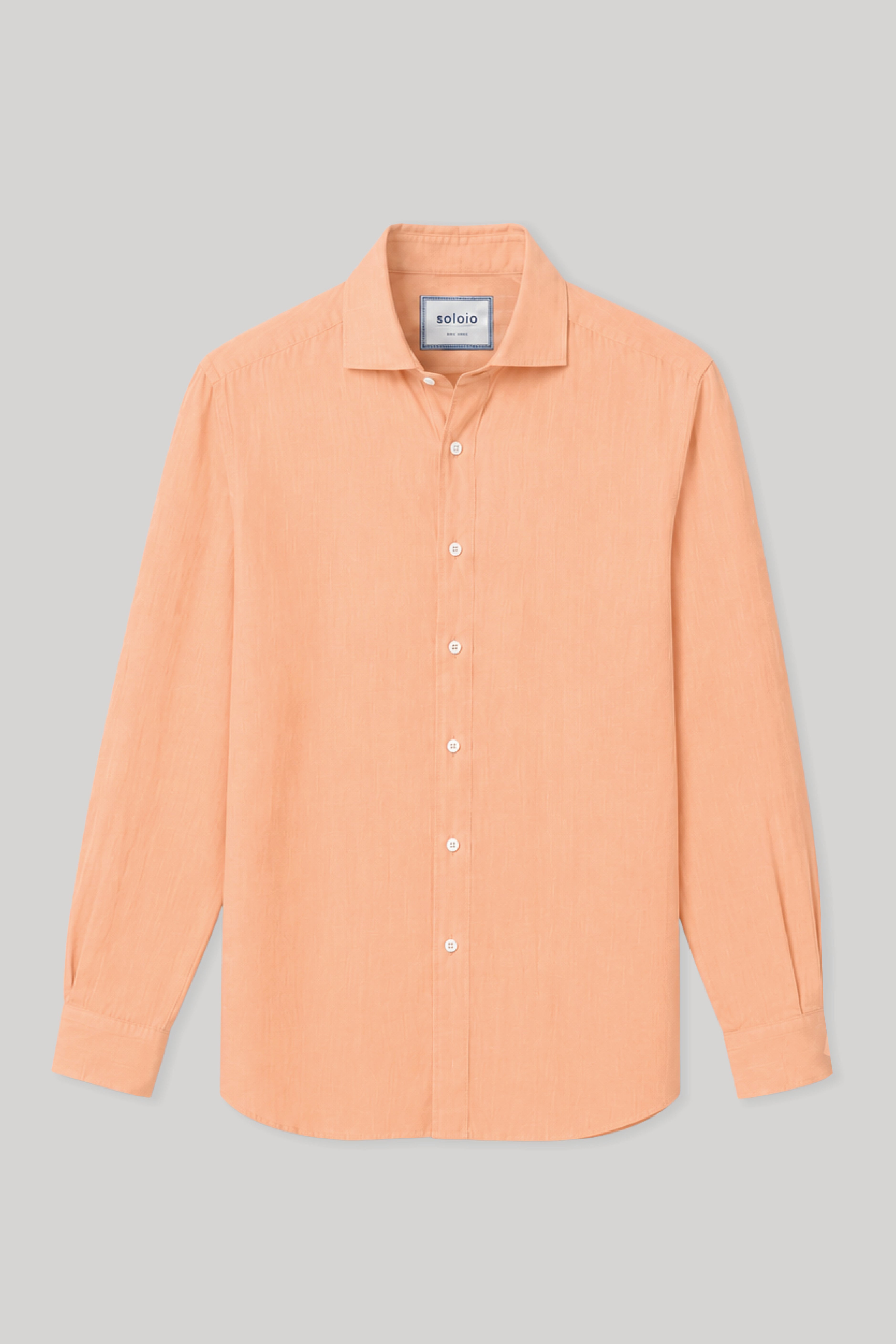 Men's linen shirt peach fuzz