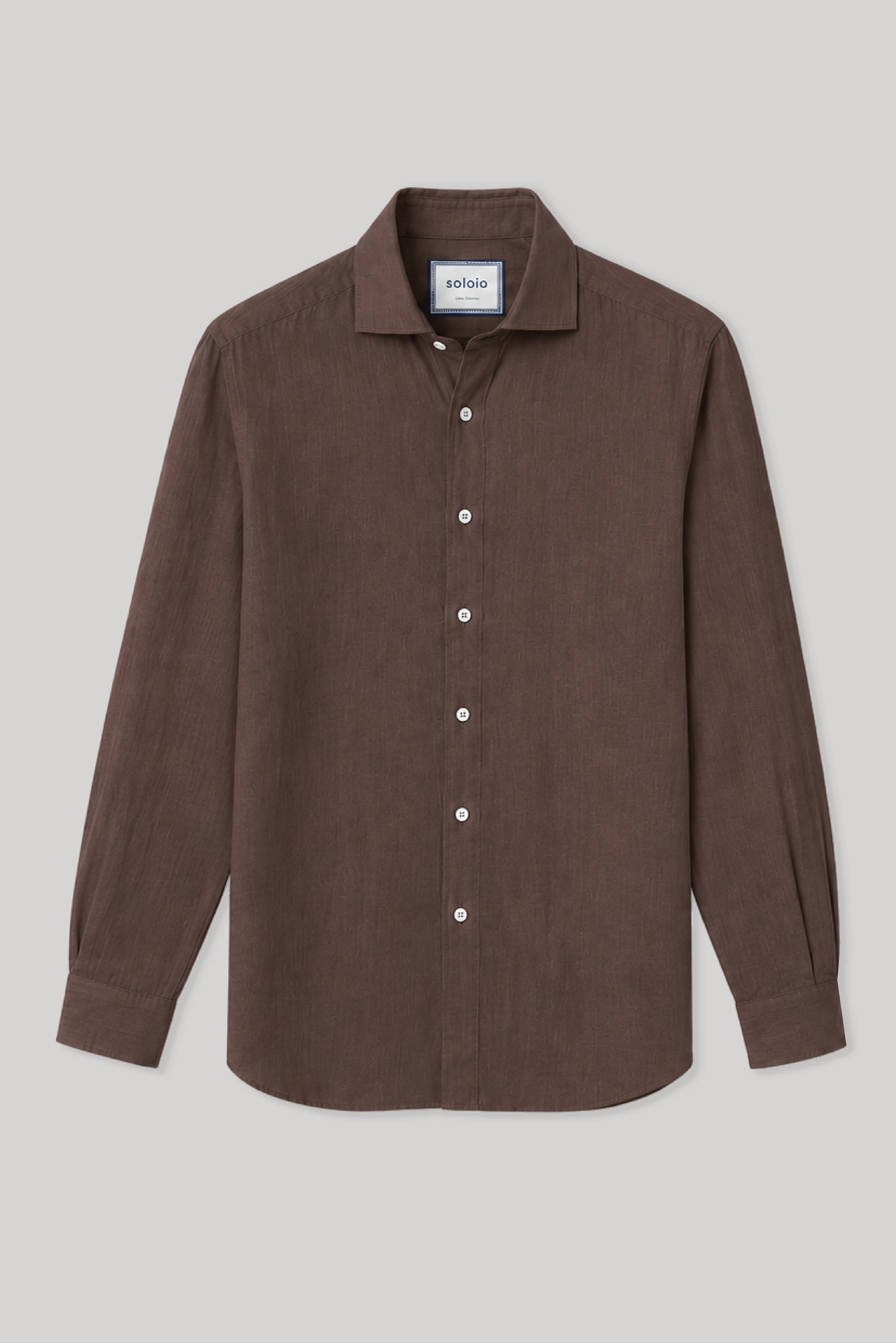 Men's linen shirt chocolate fondant