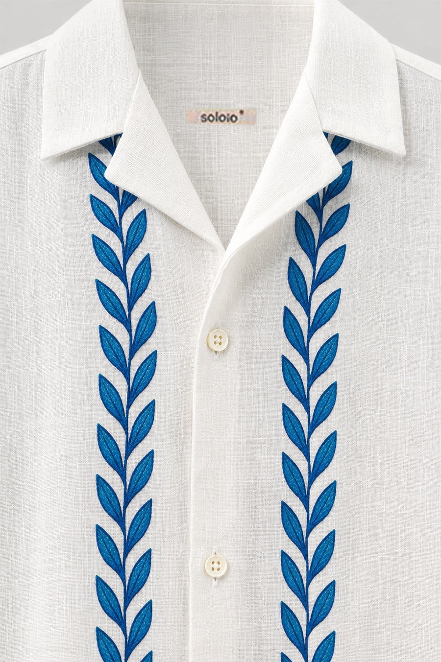 Telluris linen bowling shirt white