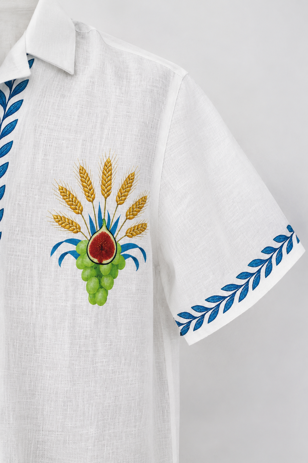 Telluris linen bowling shirt white