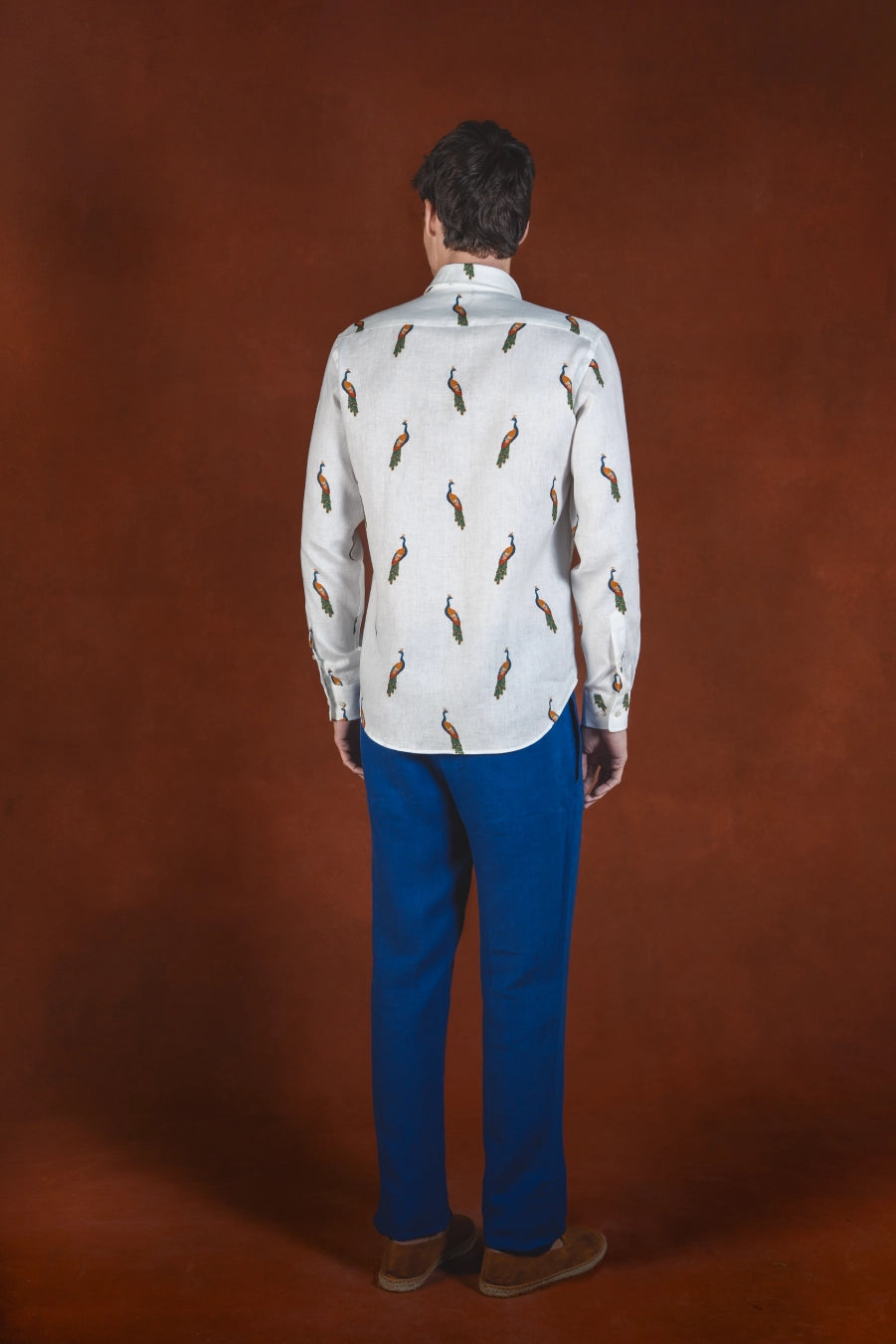 Men's Pavone linen shirt white