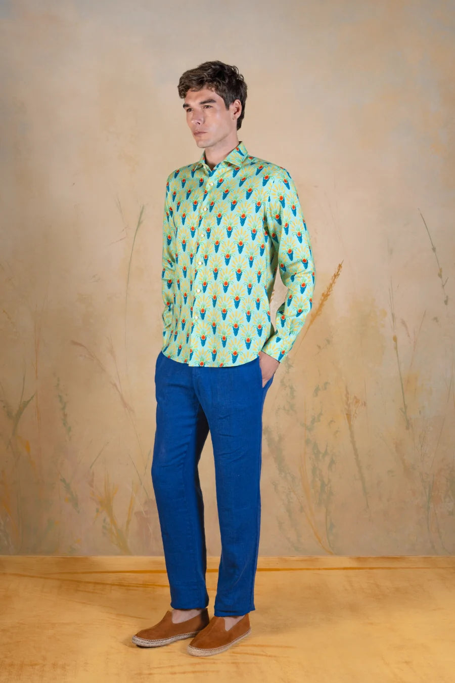 Proventus linen shirt green