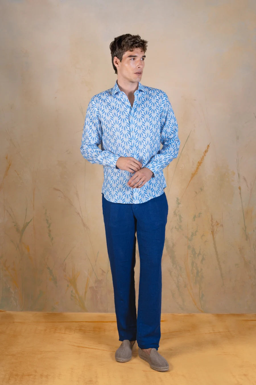 Light Blue Spica linen shirt light blue