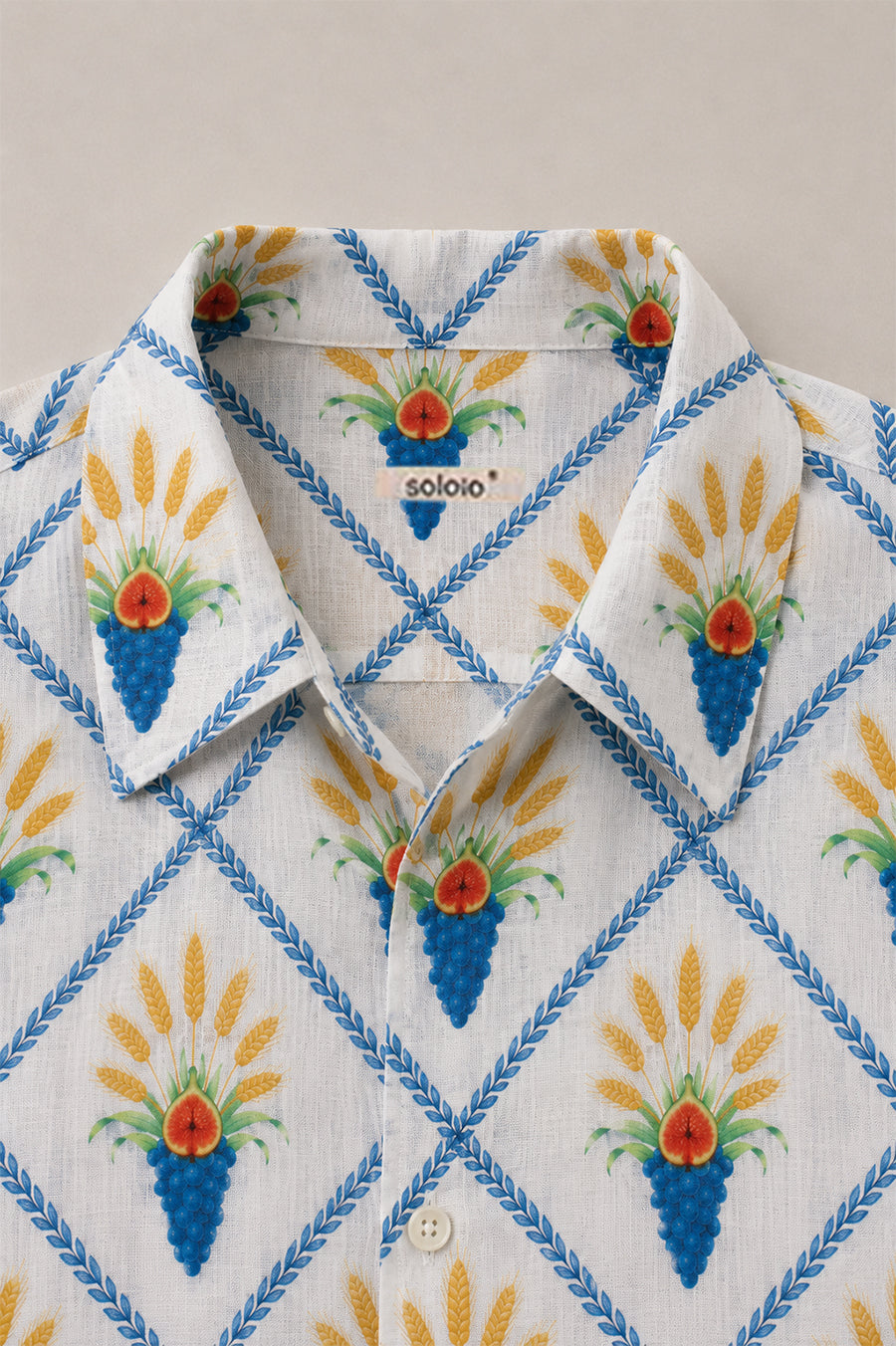 Aurum linen bowling shirt white