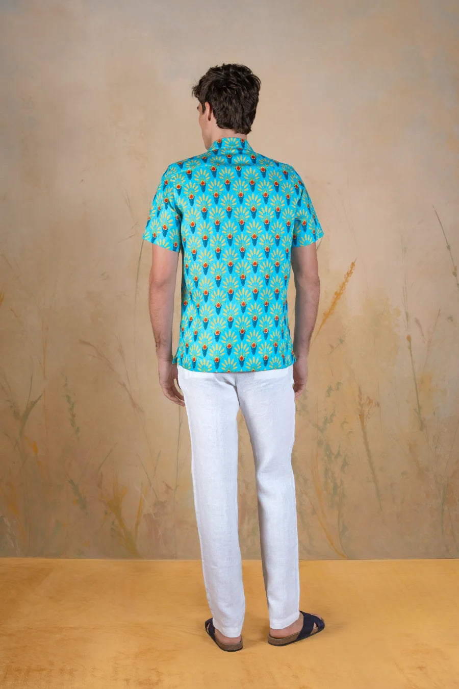 Proventus linen bowling shirt blue
