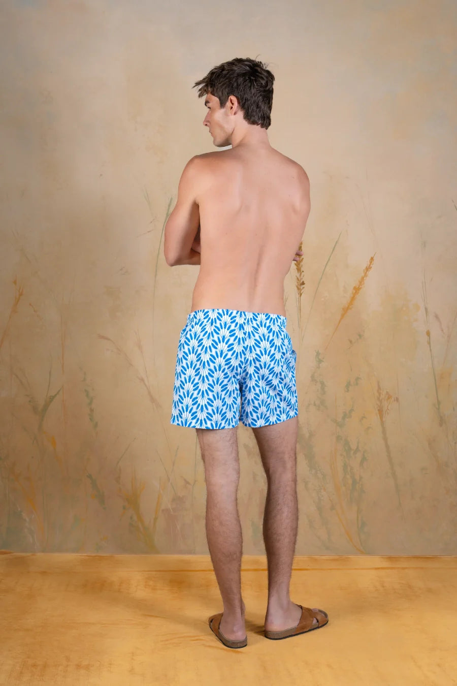 Blue Spica polyester swim trunks blue