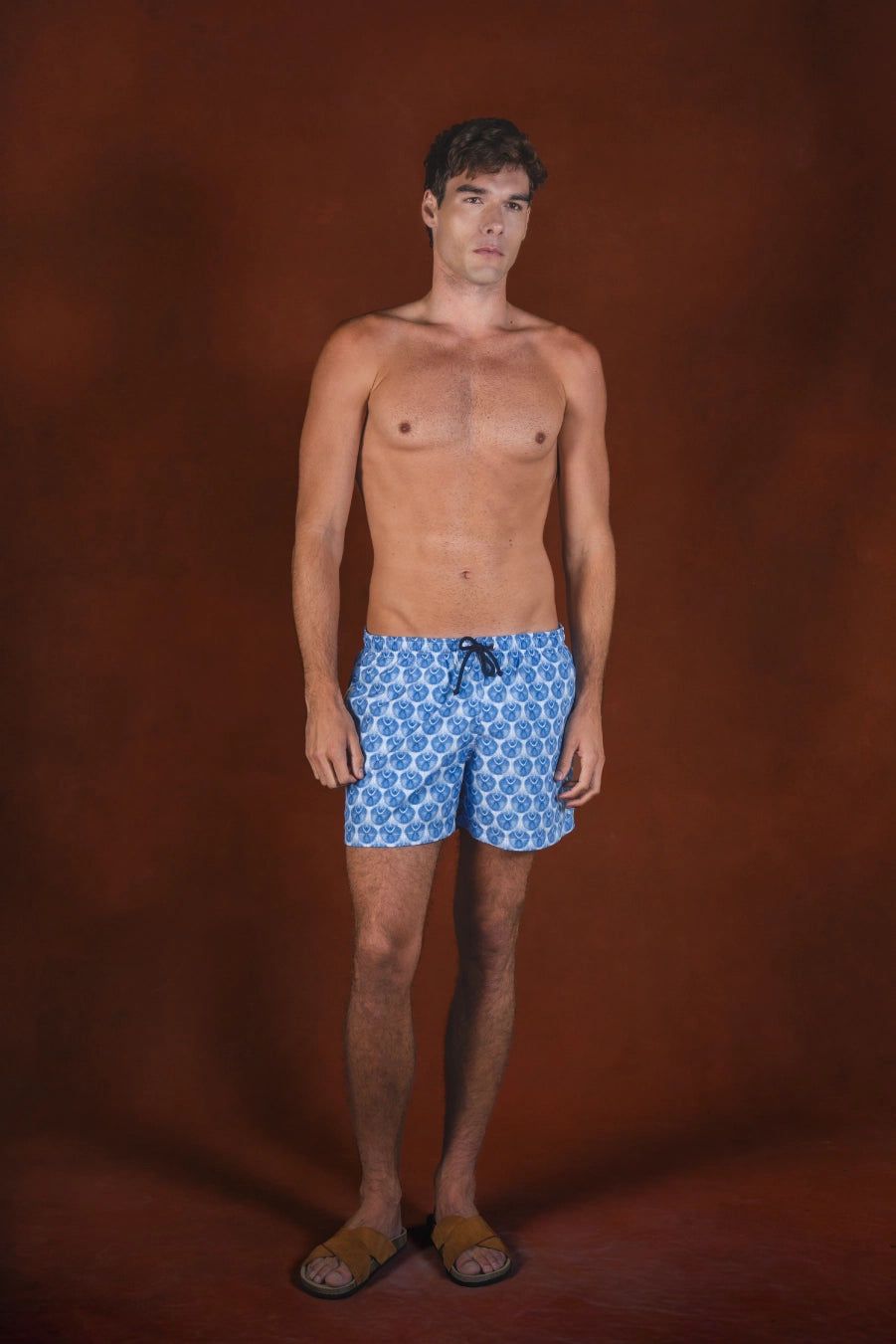 Men's Aridis polyester swim trunks blue