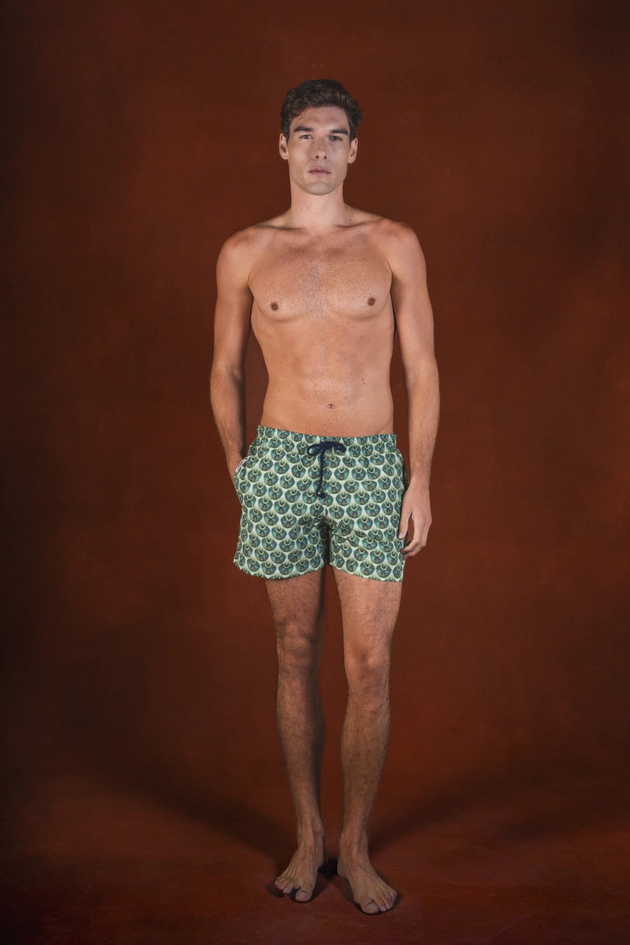 Men's Aridis polyester swim trunks green