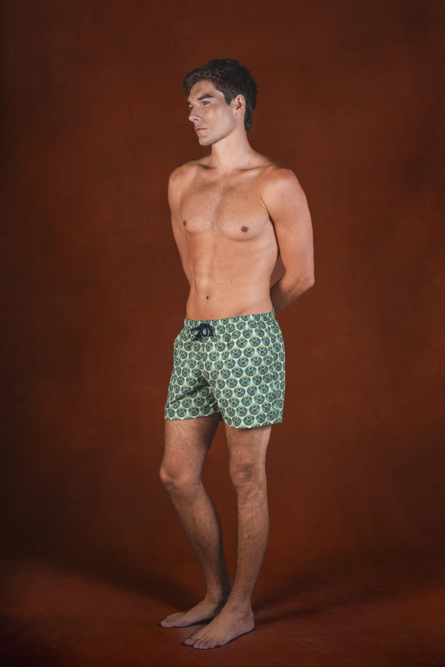 Men's Aridis polyester swim trunks green