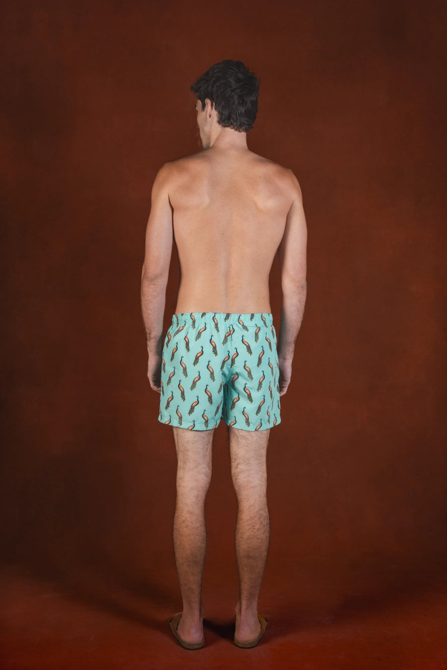Men's Pavone polyester swim trunks green