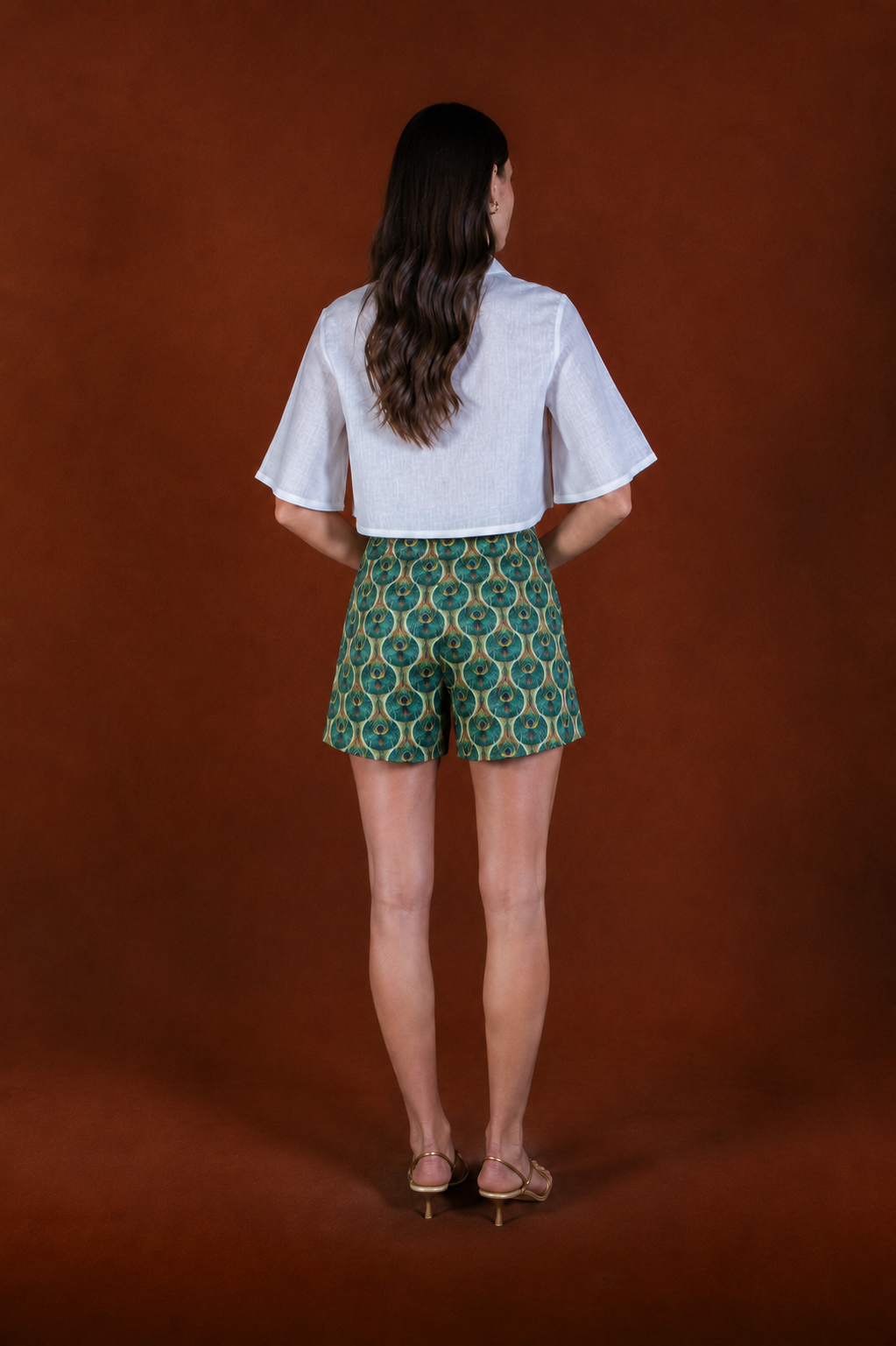 Women's Aridis linen Bermuda shorts green