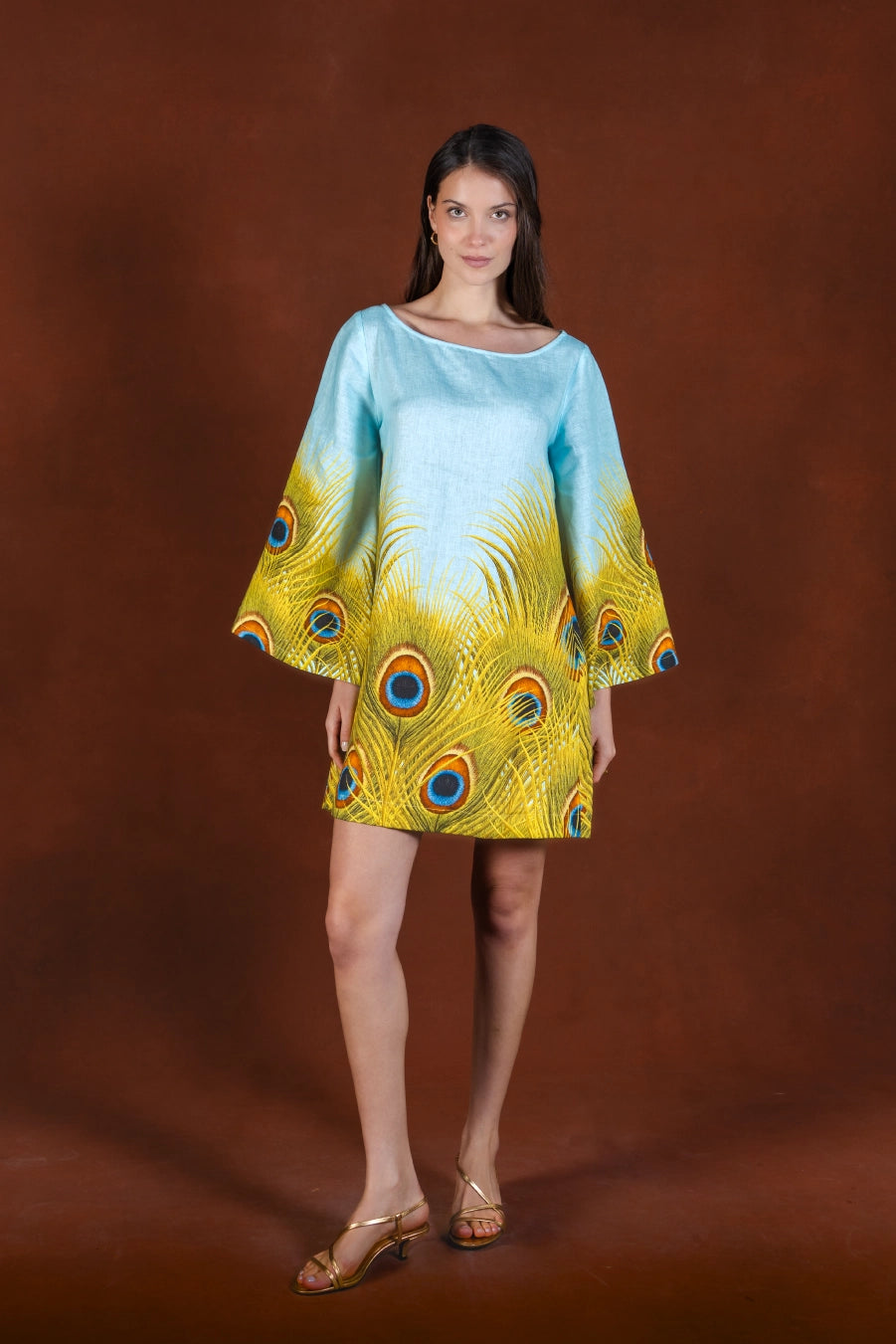 Women's Alis short linen dress blue