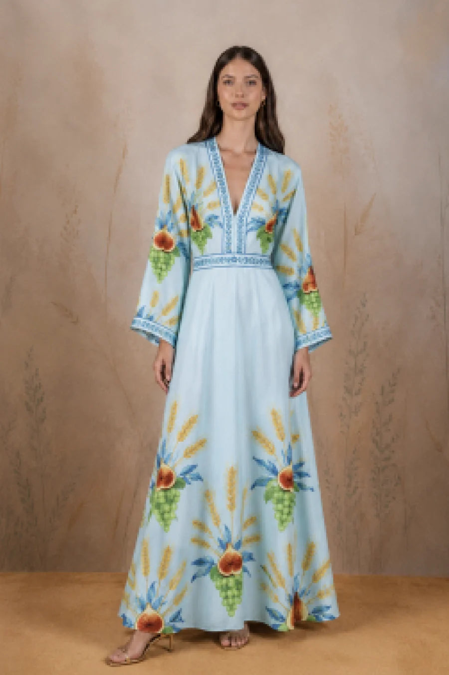 Women's Nascentia linen kimono light blue