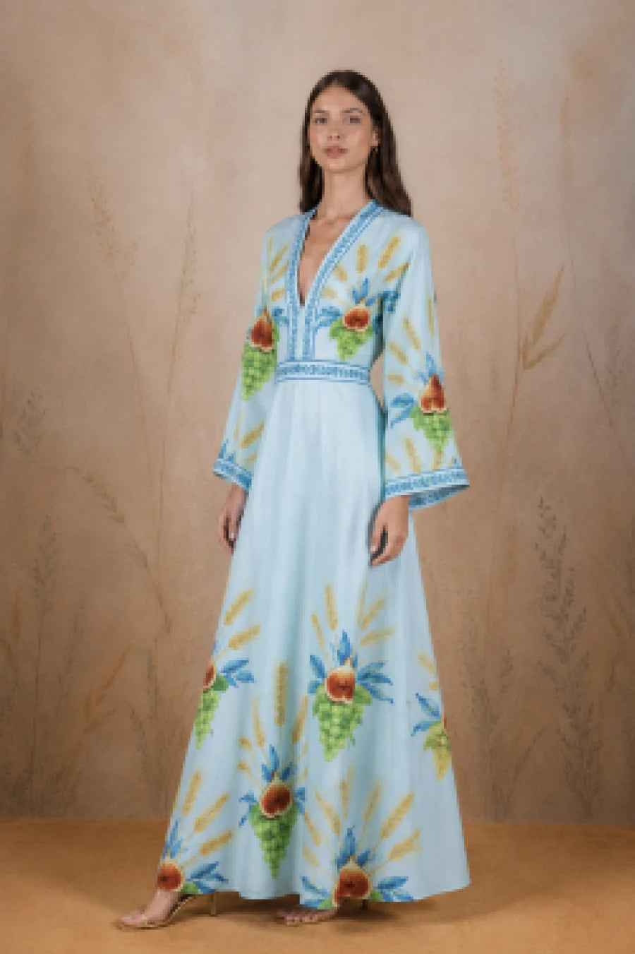 Women's Nascentia linen kimono light blue