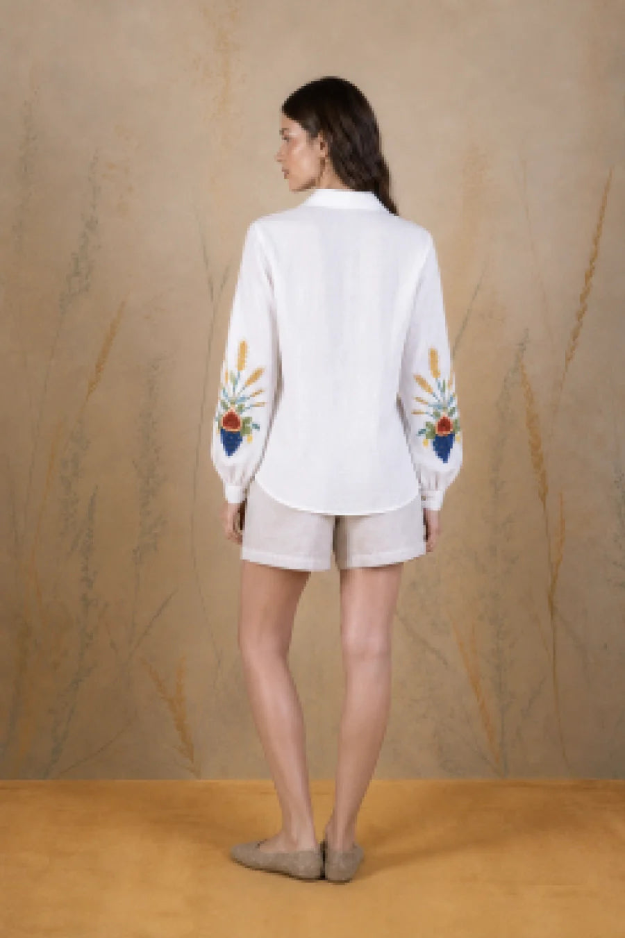 Women's Auctus linen shirt white