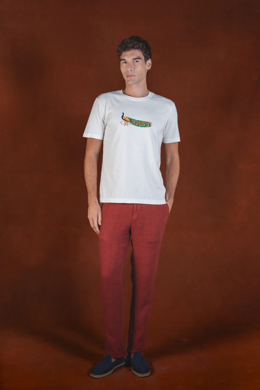 Pavone cotton t-shirt white
