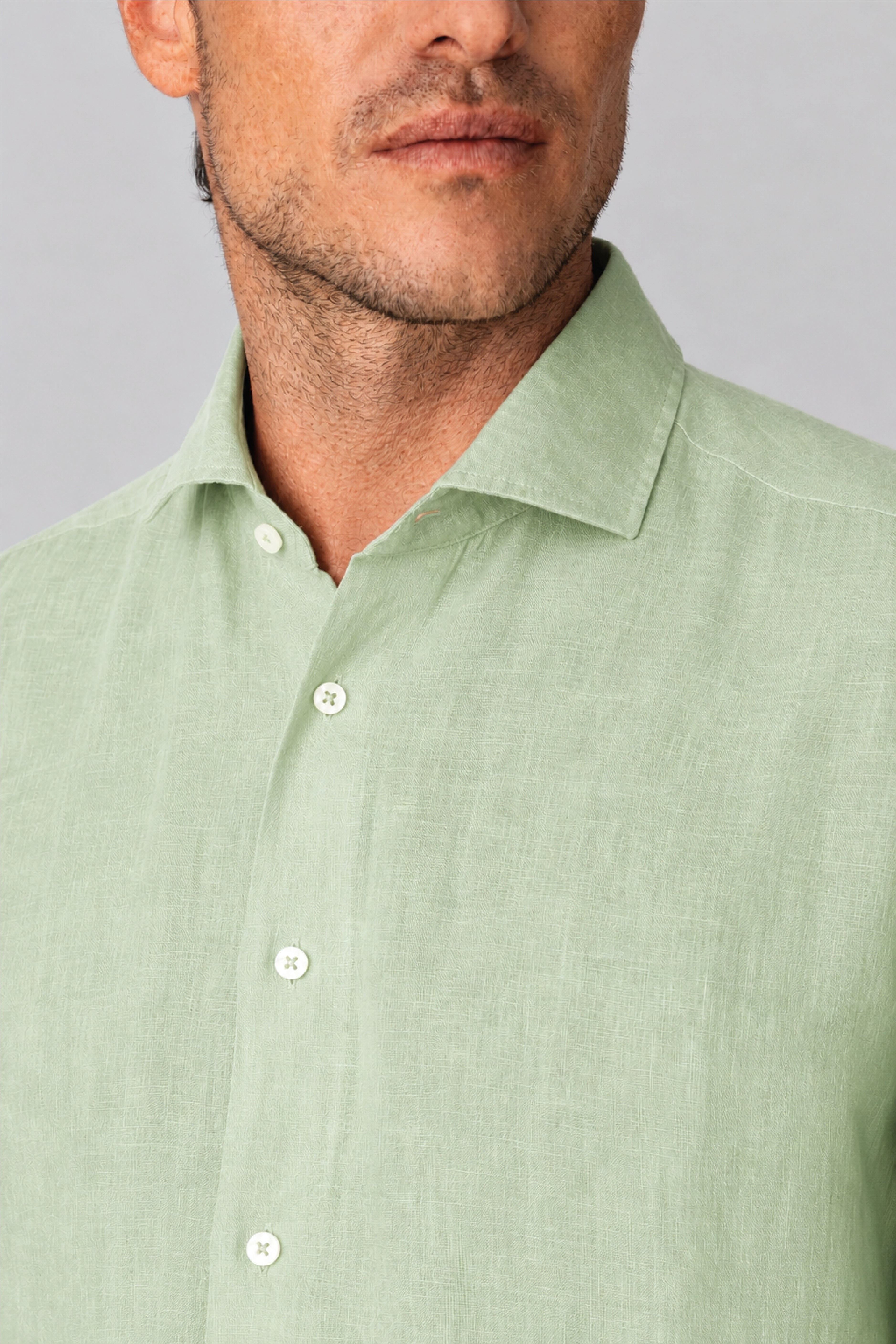 Men's linen shirt ambrosia green
