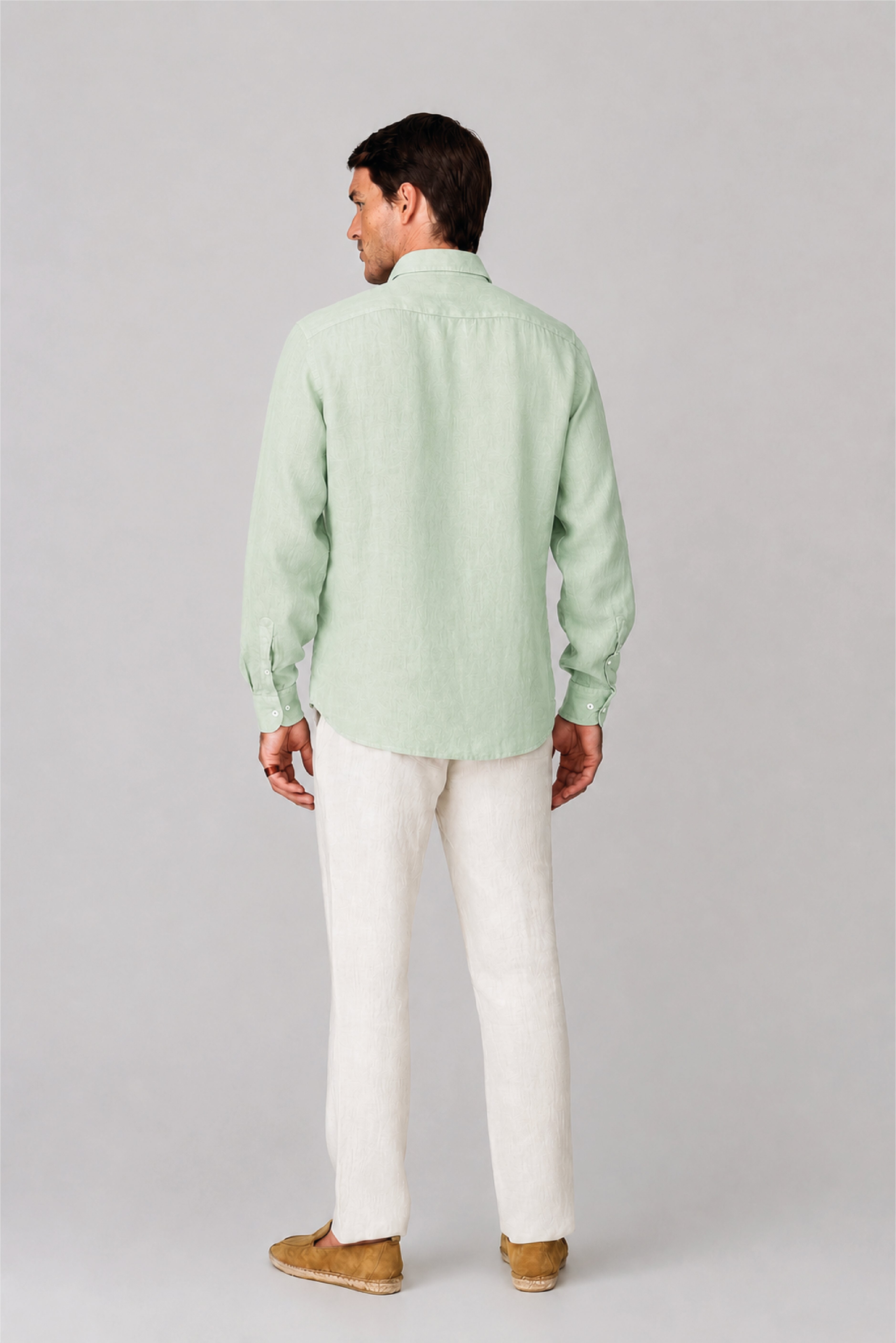 Men's linen shirt ambrosia green