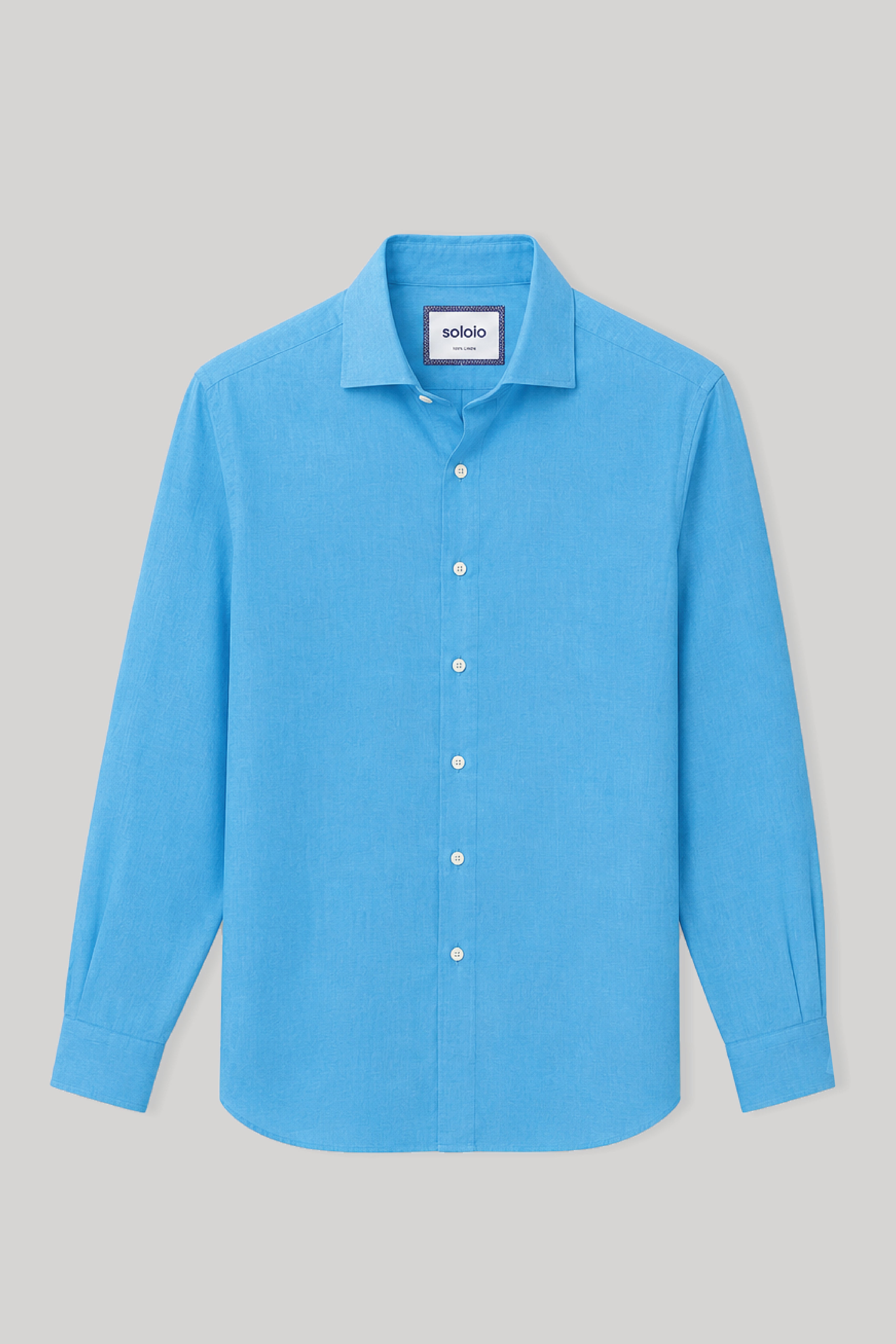 Men's linen shirt aquarius blue