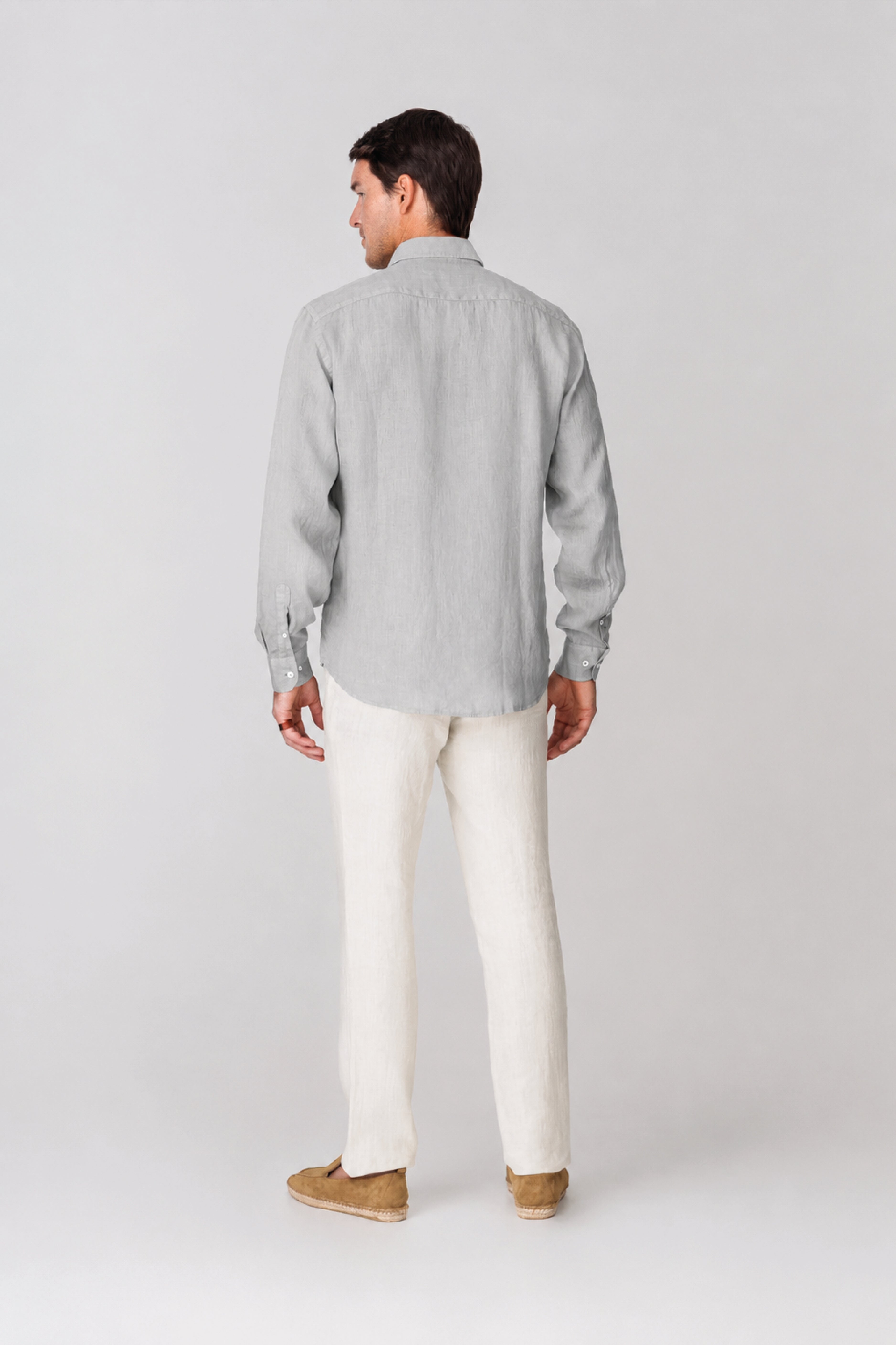 Men's linen shirt icy gray