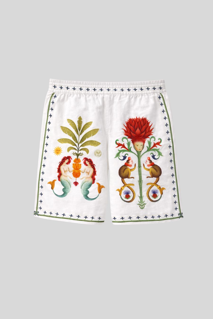 Men's linen bermuda white acantha