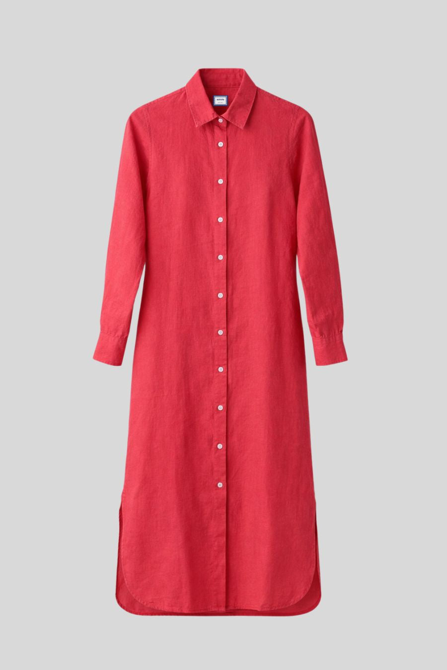 Vestido de lino martina rojo para mujer