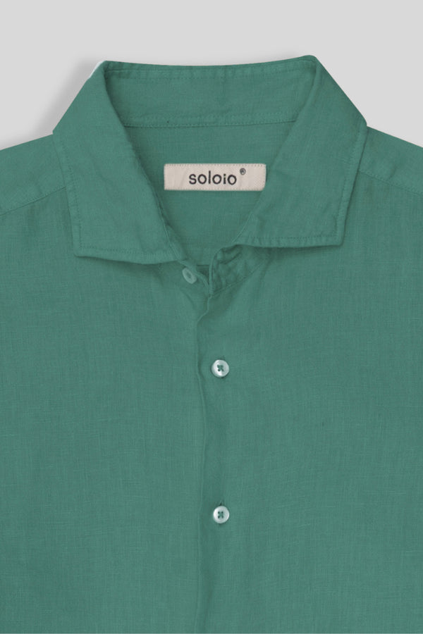 green persa basic linen shirt ml