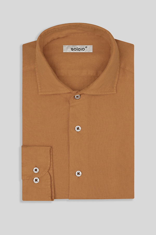 basic linen shirt leather