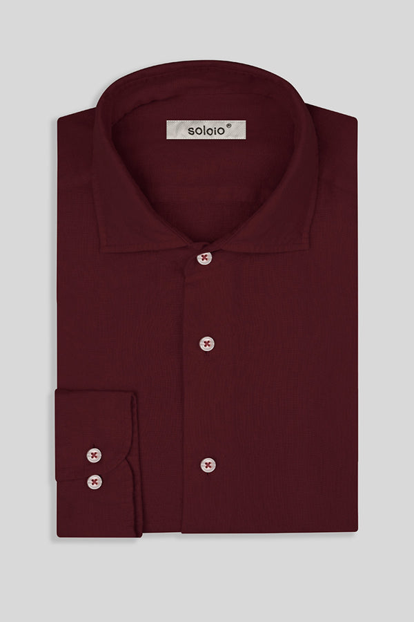 dark burdeox basic linen shirt