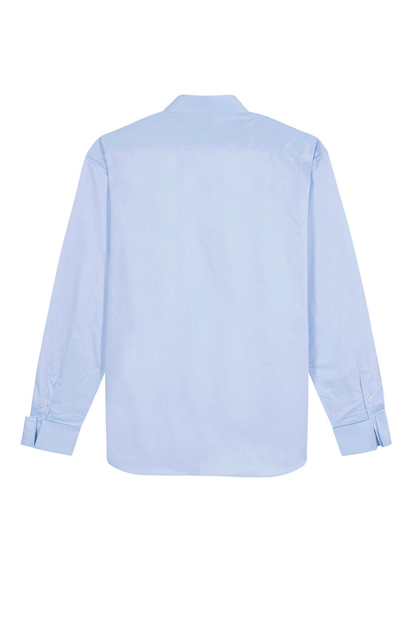 camisa básica de algodón celeste