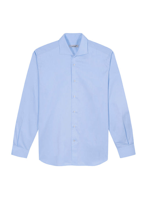 camisa de algodón azul claro