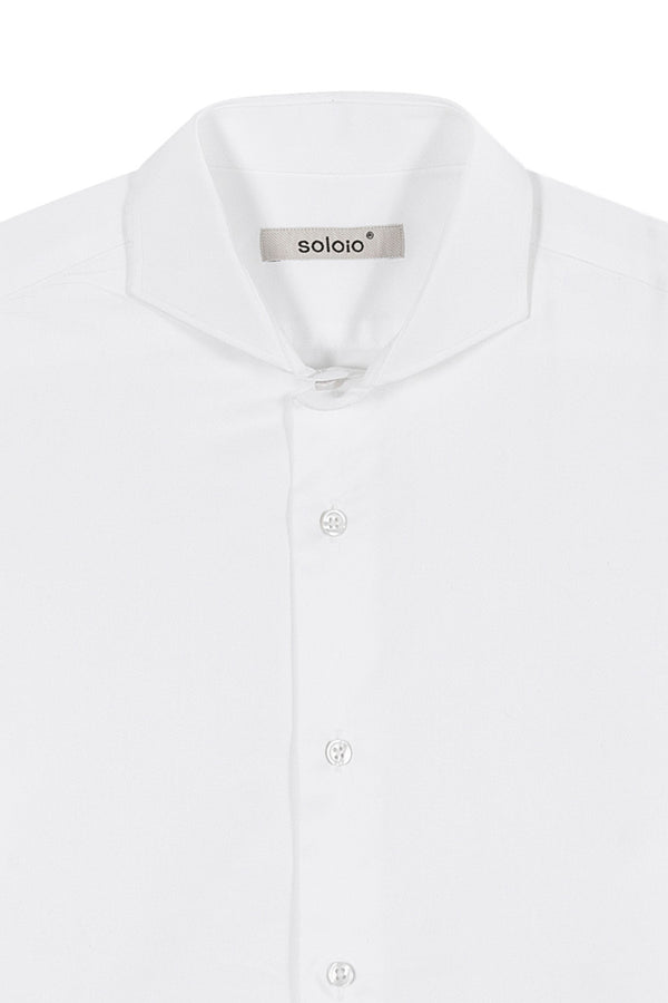 white cotton pique shirt ml