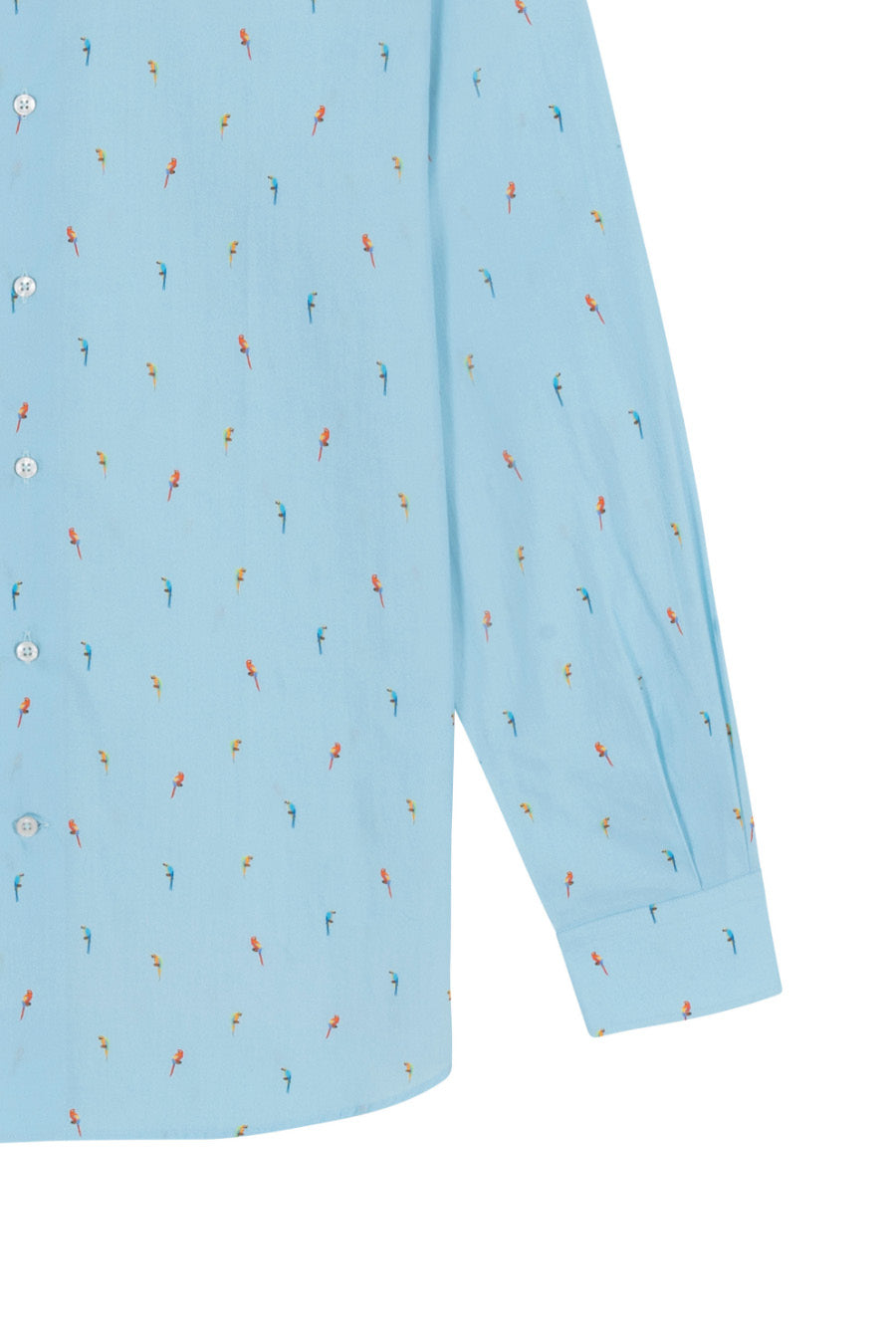 cotton shirt lorenzo parrots light blue - soloio