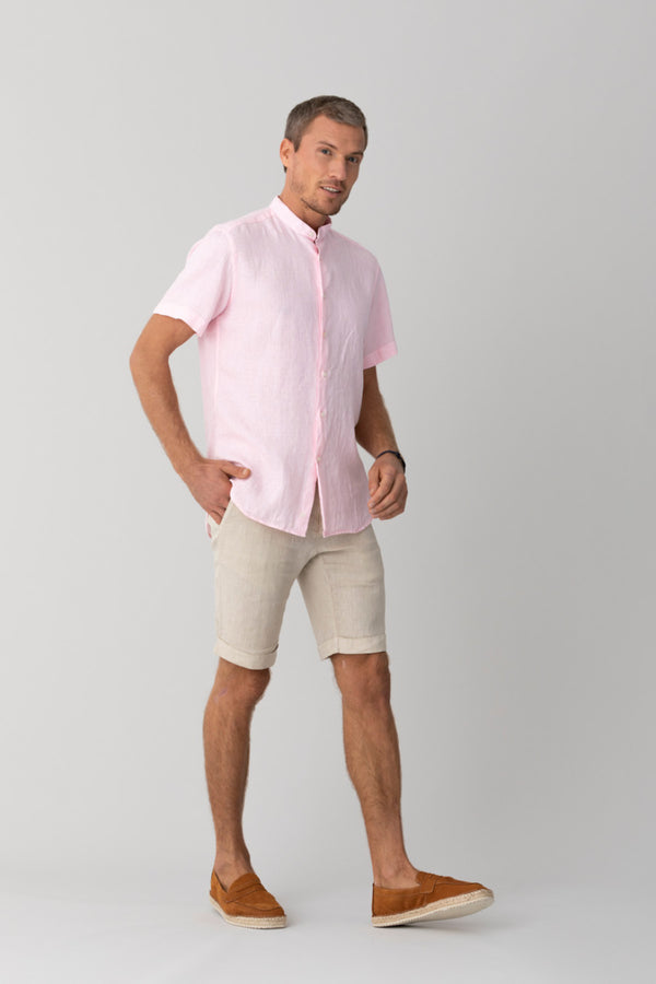 pink mao basic linen shirt mc