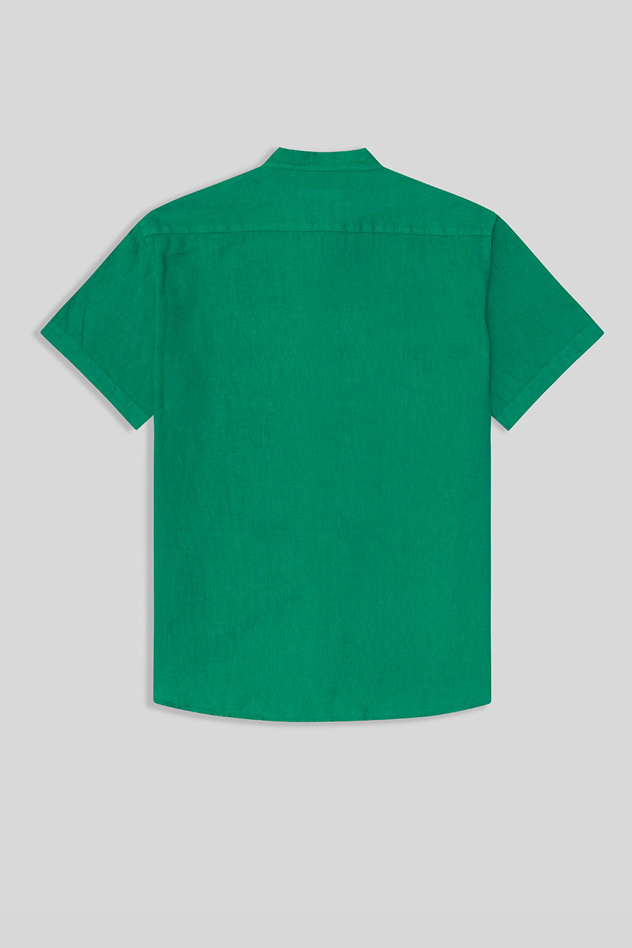 basic linen shirt mao collar green - soloio