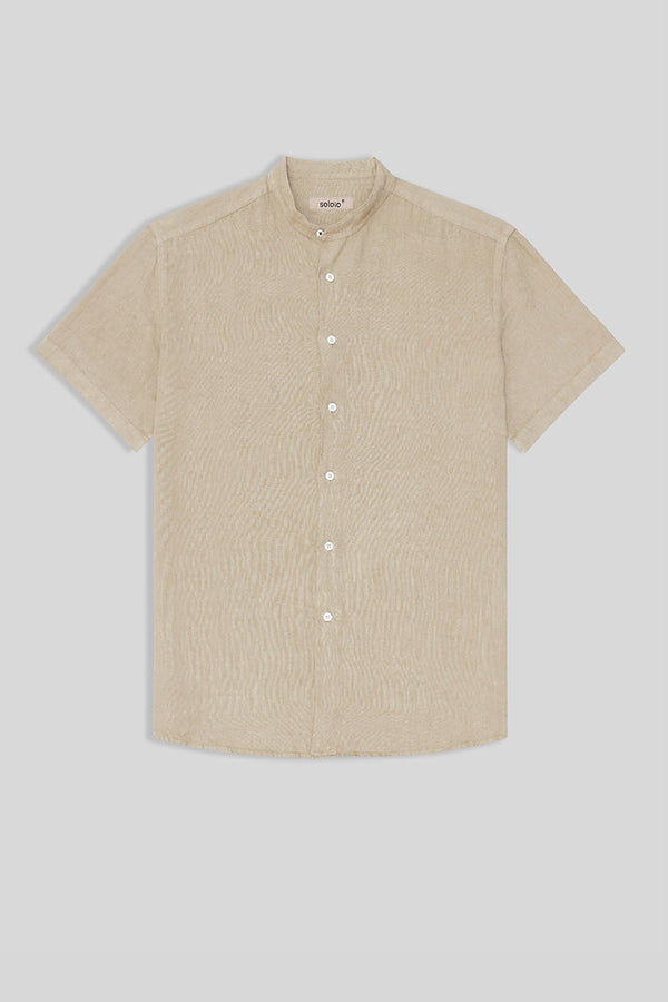 basic linen shirt mao beige